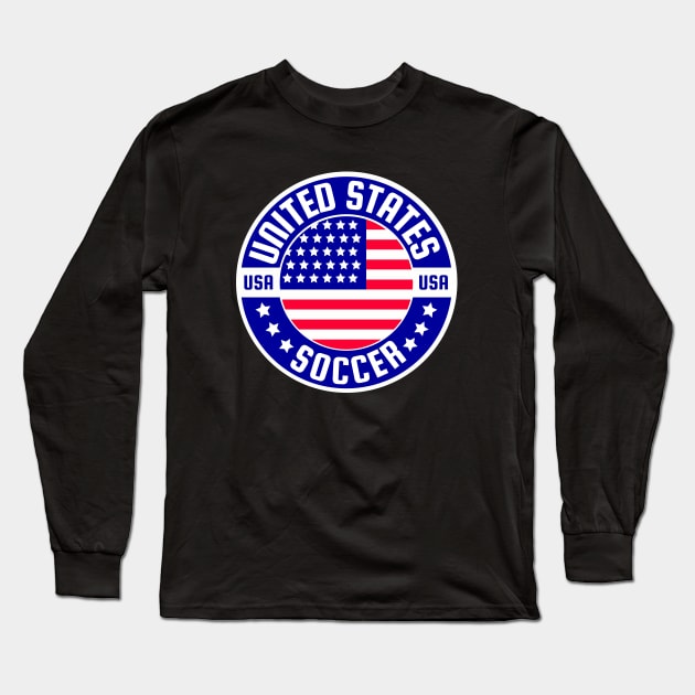 Usa Flag Soccer Long Sleeve T-Shirt by footballomatic